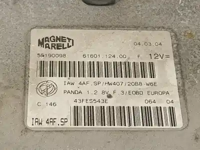 Second-hand car spare part ecu engine control for fiat panda (169) 1.2 8v dynamic oem iam references 55190098  