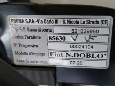 Recambio de automóvil de segunda mano de soporte rueda repuesto para fiat doblo ii cargo (263) furgón sx referencias oem iam 52162995  