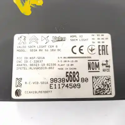 Second-hand car spare part electronic module for peugeot 208 2020 oem iam references 9838568380  