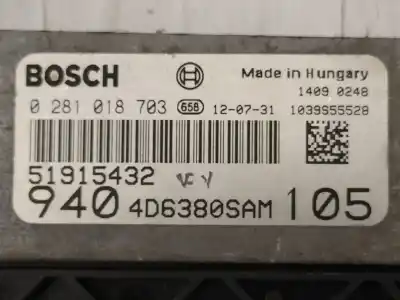 Second-hand car spare part ecu engine control for alfa romeo giulietta (191) sprint oem iam references 51915432  0281018703 Second-hand car spare part ecu engine control for alfa romeo giulietta (191) sprint oem iam references 51915432  0281018703