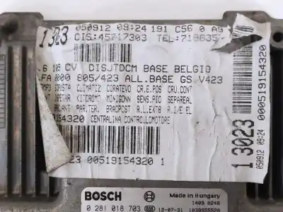 Second-hand car spare part ecu engine control for alfa romeo giulietta (191) sprint oem iam references 51915432  0281018703 Second-hand car spare part ecu engine control for alfa romeo giulietta (191) sprint oem iam references 51915432  0281018703