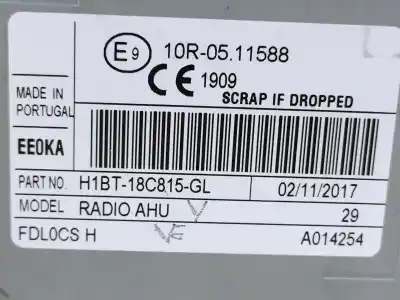 Автозапчасти б/у аудиосистема / радио cd за ford fiesta (ce1) active ссылки oem iam h1bt18c815gl  