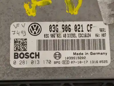 Автозапчасти б/у блок управления двигателем за volkswagen eos (1f7, 1f8) 2.0 tdi ссылки oem iam 03g906021cf  0281013170