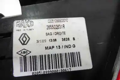 Автозапчастина б/у правий ліхтар для renault clio iv dynamique посилання на oem iam 265502631r  
