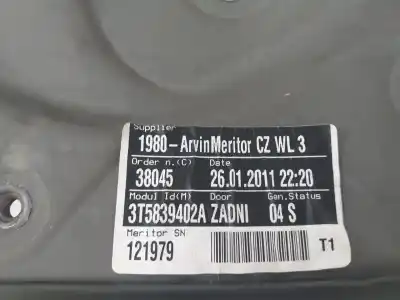 Автозапчасти б/у задний правый стеклорегулятор за skoda superb combi (3t5) exclusive 4x4 ссылки oem iam 3t5839402a  8k0959812a