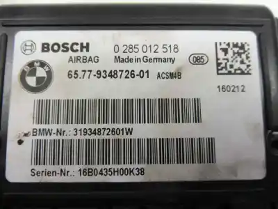 Recambio de automóvil de segunda mano de centralita airbag para bmw serie 1 lim. 5-trg. (f20) 116d referencias oem iam 6577934872601  0285012518