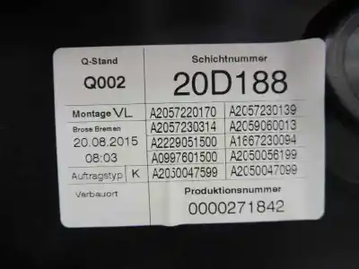 Автозапчасти б/у регулятор стекла переднего левого за mercedes-benz clase c (w205) familiar c 220 t cdi bluetec (205.204) ссылки oem iam 2057220170 2050047599 2059060013