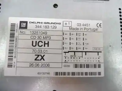 Автозапчастина б/у аудіо система / радіо cd для opel astra gtc cosmo посилання на oem iam 13251049  344183129