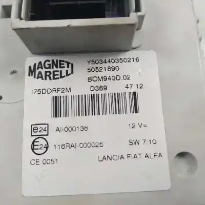 Pezzo di ricambio per auto di seconda mano scatola relè/fusibili per alfa romeo giulietta (191) distinctive riferimenti oem iam 50521890  y503440350216