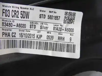 Автозапчастина б/у регулятор скла заднього правого для hyundai i30 (gd) tecno посилання на oem iam 83480a6020  83460a5000