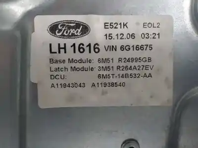 Second-hand car spare part rear left window regulator for ford focus c-max (cap) ghia (d) oem iam references 6m51r24995gb  3m51r264a27ev