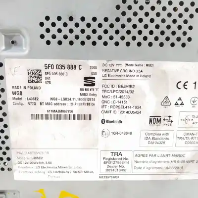 Peça sobressalente para automóvel em segunda mão sistema de áudio / rádio cd por seat ibiza (6p1) reference referências oem iam 5f0035888c  