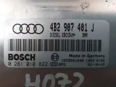 Second-hand car spare part ecu engine control for audi a6 berlina (4b2) 2.5 tdi oem iam references 4b2907401j  0281010822