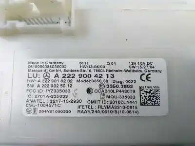 Second-hand car spare part electronic module for mercedes-benz clase c (w205) familiar c 220 t cdi bluetec edition 1 (205.204) oem iam references 2229004213 2229025012 2229018202