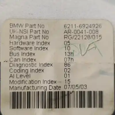 Peça sobressalente para automóvel em segunda mão quadrante por bmw mini (r50,r53) one d referências oem iam 6924926  
