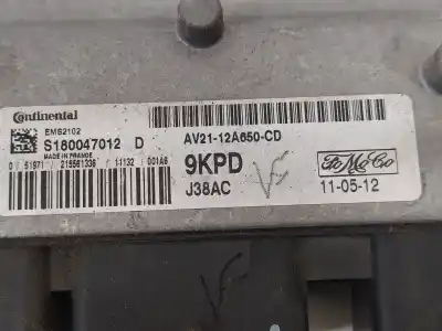 Second-hand car spare part ecu engine control for ford fiesta (cb1) ambiente oem iam references av2112a650cd  