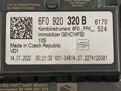 Автозапчастина б/у панель інструментів для seat arona xperience посилання на oem iam 6f0920320b  