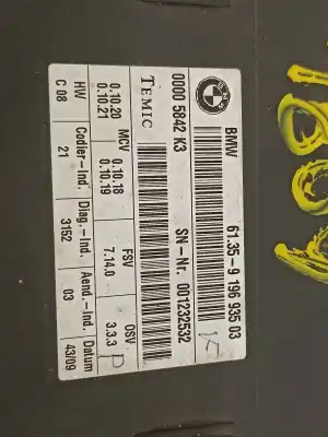 Second-hand car spare part electronic module for bmw serie x6 (e71) 3.0 3.5d oem iam references 6135919693503 001232532 00005842k3