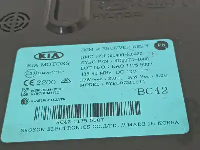 Second-hand car spare part electronic module for kia rio (yb) concept oem iam references 95400h8420 bc4211755007 4d68t21000