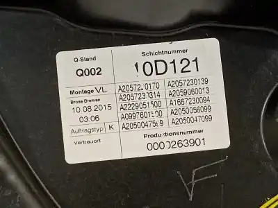 Автозапчастина б/у регулятор вікна передній лівий для mercedes-benz clase c (w205) familiar c 220 t cdi bluetec edition 1 (205.204) посилання на oem iam a2057230139  a2059060013