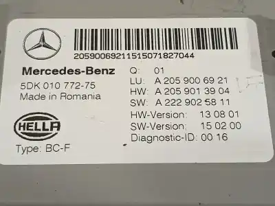 Автозапчастина б/у електронний модуль для mercedes-benz clase c (w205) familiar c 220 t cdi bluetec edition 1 (205.204) посилання на oem iam a2059006921  