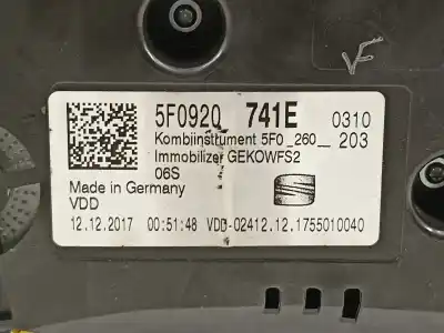 Second-hand car spare part dashboard for seat leon (5f1) fr oem iam references 5f0920741e  