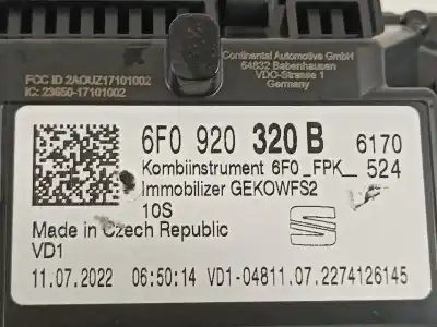Автозапчастина б/у панель інструментів для seat arona xperience посилання на oem iam 6f0920320b  a3c0793100101