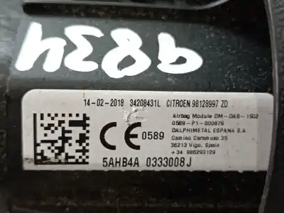 Pezzo di ricambio per auto di seconda mano kit airbag per citroen c3 2 1.6 bluehdi 75ch manual riferimenti oem iam 9812429980 98294428 98128997