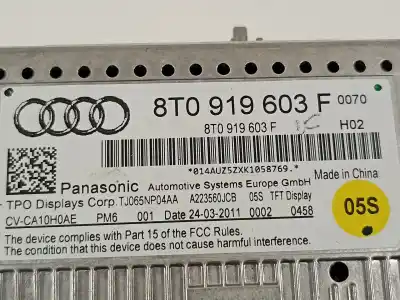 Second-hand car spare part multifunction display for audi a4 berlina (b8) básico oem iam references 8t0919603f  