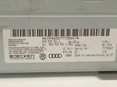 Second-hand car spare part audio system / radio cd for audi s6 berlina 4f2 oem iam references 4f0035541l  4e0910541q