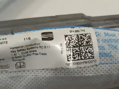 Second-hand car spare part front right curtain airbag for seat leon (5f1) 2.0 cupra oem iam references 5f4880742  