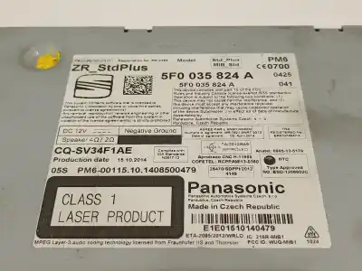 İkinci el araba yedek parçası ses sistemi / radyo cd için seat leon sc (5f5) fr oem iam referansları 5f0035824a  