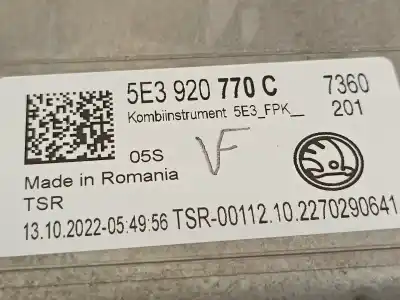 Автозапчасти б/у приборная доска за skoda octavia combi (5e5) ambition ссылки oem iam 5e3920770c  