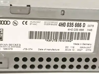 Автозапчастина б/у gps навігаційна система для audi a8 (4h) 4.2 tdi quattro largo посилання на oem iam 4h0035666d  