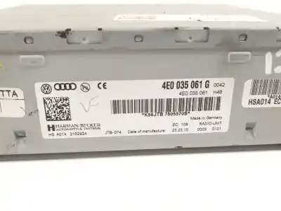 Second-hand car spare part audio system / radio cd for audi a8 (4h) 4.2 tdi quattro largo oem iam references 4e0035061g  