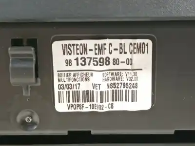 Peça sobressalente para automóvel em segunda mão sistema de áudio / rádio cd por citroen c3 live referências oem iam 98143710xu 9813759880 