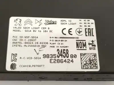 Second-hand car spare part electronic module for peugeot 208 2020 oem iam references 9835345880  