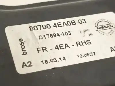 Автозапчастина б/у регулятор переднього правого скла для nissan qashqai (j11) tekna premium посилання на oem iam 807004ea0b03  