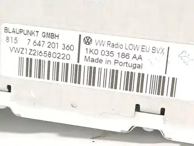 Pièce détachée automobile d'occasion système audio / radiocd pour volkswagen golf vi (5k1) advance références oem iam 1k0035186aa  