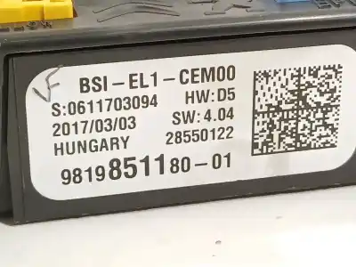 Second-hand car spare part fuse box unit for citroen c3 live oem iam references 9819851180 bsiel1 