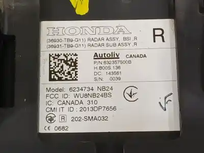 Автозапчастина б/у електронний модуль для honda civic tourer (fk) comfort посилання на oem iam 36930tb9g11 36931tb9g11 632357500b