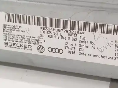 Second-hand car spare part audio system / radio cd for audi a6 berlina (4f2) 2.7 tdi oem iam references 4f0035541l 4e0910541q 