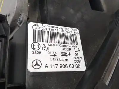 İkinci el araba yedek parçası sol far için mercedes-benz clase cla (w117) cla 200 cdi (117.301) oem iam referansları a1179066300  
