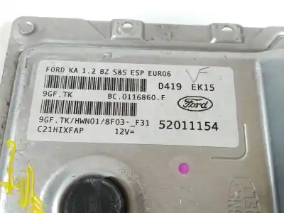 Second-hand car spare part ecu engine control for ford ka (ru8) 1.2 oem iam references d419ek15 52011154 