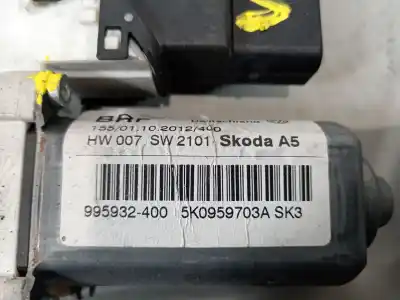 Second-hand car spare part rear left window regulator for skoda octavia berlina (1z3) family oem iam references 5k0959703a  