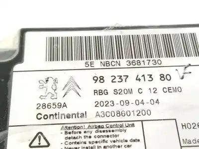 Автозапчастина б/у комплект подушки безпеки для citroen c3 ii (sc_) 1.4 hdi 70 (sc8hzc sc8hr0 sc8hp4) посилання на oem iam 98128997zd 9823741380 9812745280