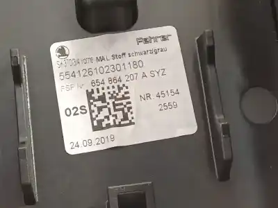 Автозапчастина б/у центральний подлокник для skoda scala (nw1) 1.6 tdi посилання на oem iam 654864207a  