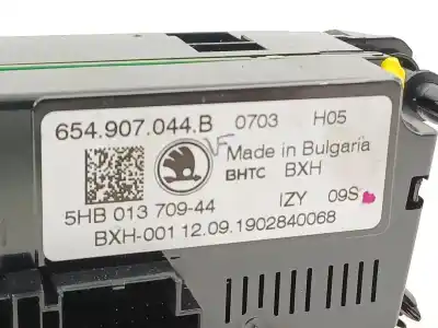 Peça sobressalente para automóvel em segunda mão comando de sofagem (chauffage / ar condicionado) por skoda scala (nw1) 1.6 tdi referências oem iam 654907044b  