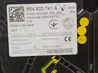 Автозапчасти б/у приборная доска за skoda scala (nw1) 1.6 tdi ссылки oem iam 654920741a  