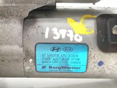 Pezzo di ricambio per auto di seconda mano motorino di avviamento per kia picanto iii (ja) 1.0 lpg riferimenti oem iam 3610007100 61004610 